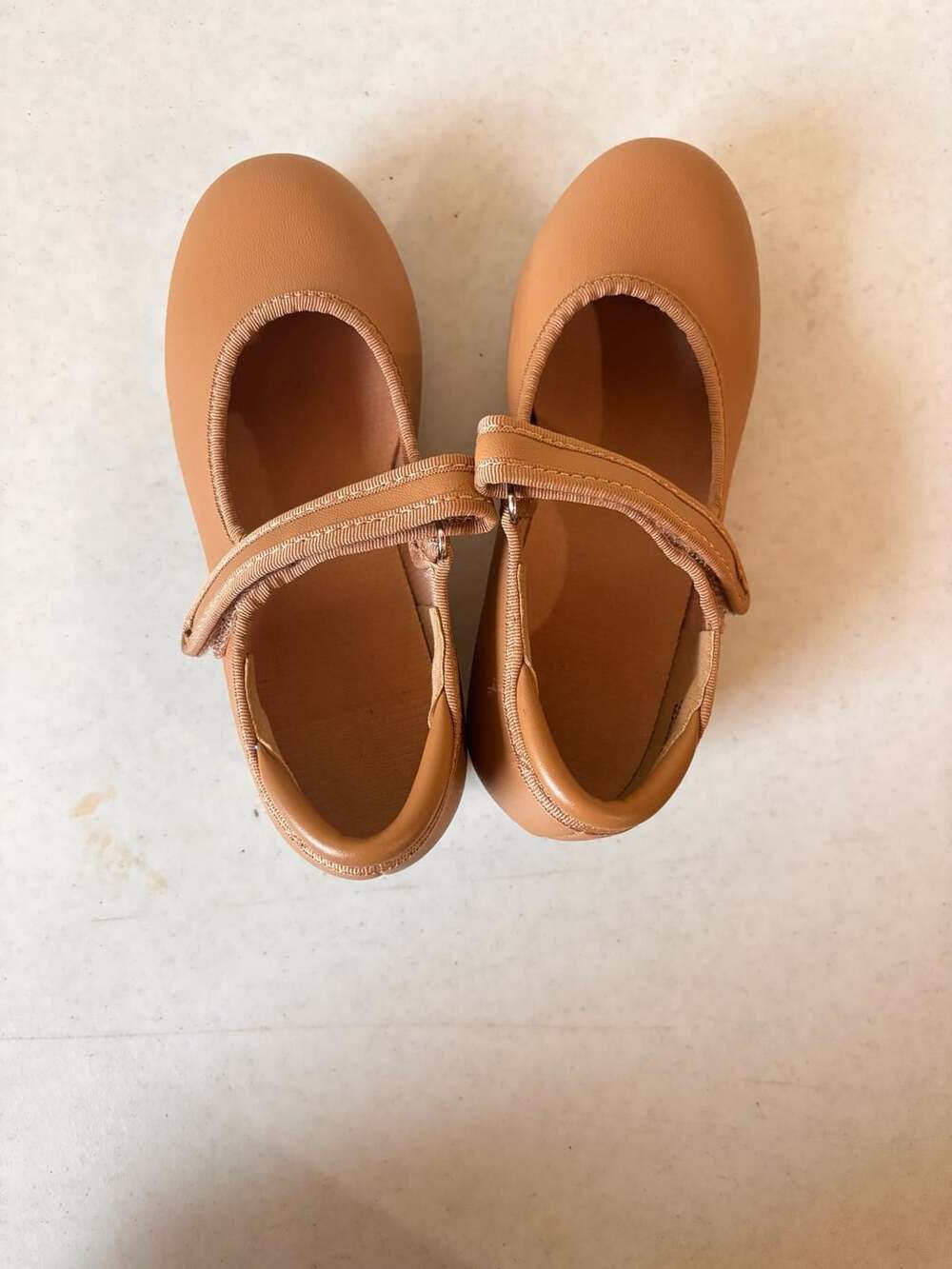 Tan Tap Shoes with Velcro Strap